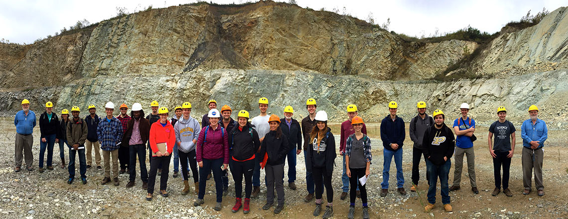 Students at Kentland Crater