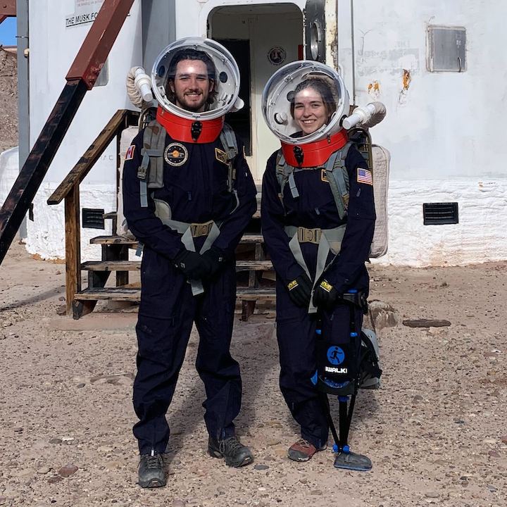 Riley with fellow EAPS grad student Hunter during an analog Mars mission
