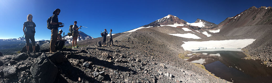 Students at Oregon glacier