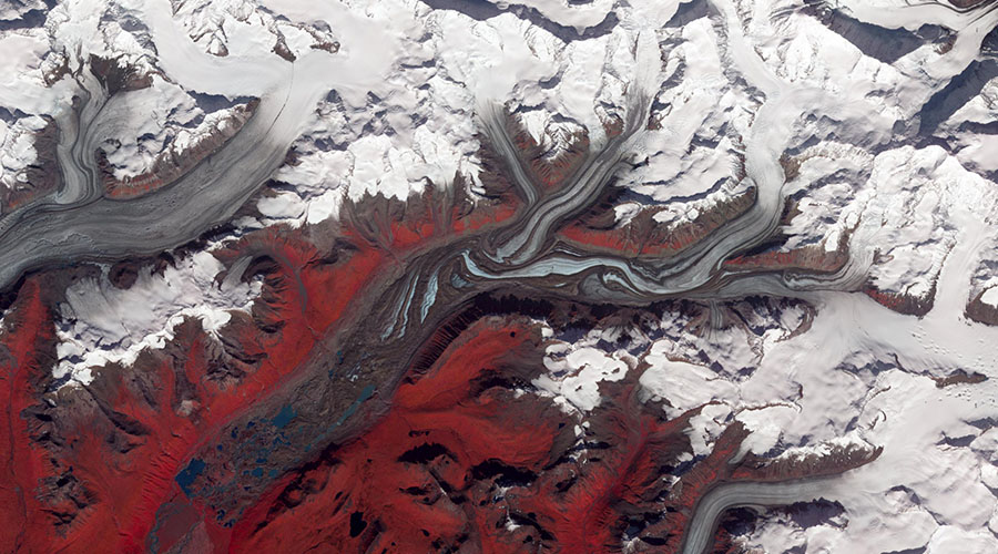 Alaska's Susitna Glacier as seen from a satellite.