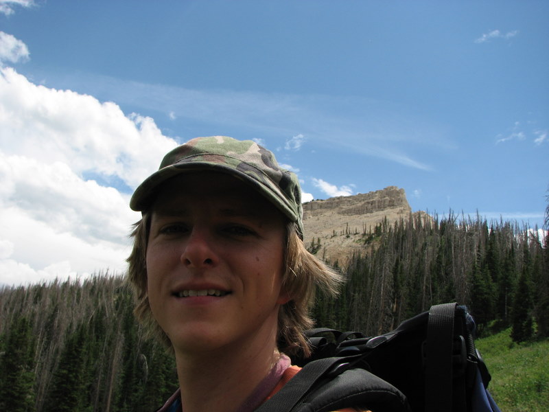Gabe, Brenda, Leif, and some July snow on the plateau 