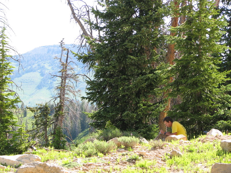 Collaborator Leif Tapanila admiring the scenery 