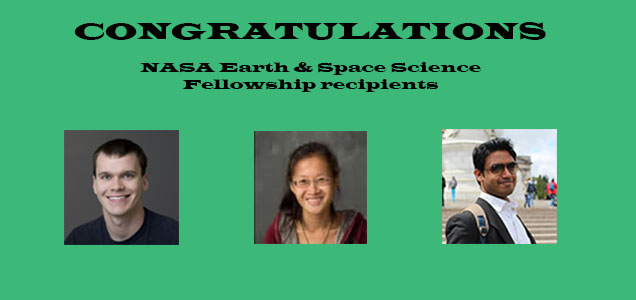 Congratulations NASA ESS Fellowship recipients