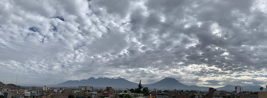 Andes mountains with clouds