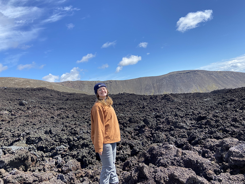 Stephanie Menten on a trip to Iceland to study volcanism.