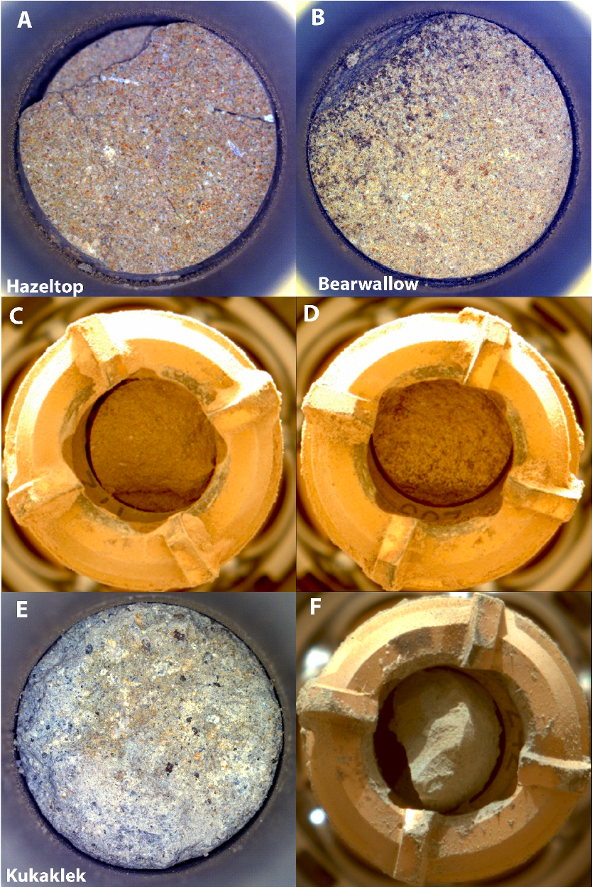 Rock core samples collected by Perseverance Rover