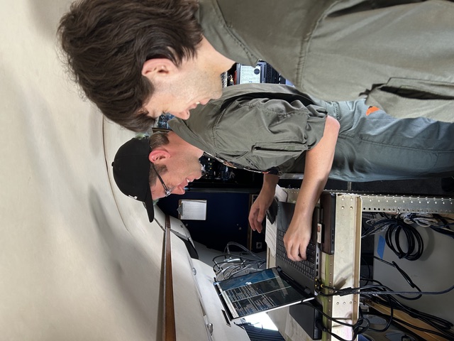 Purdue graduate student Anthony Wendel works with the SAR-Fusion instrument