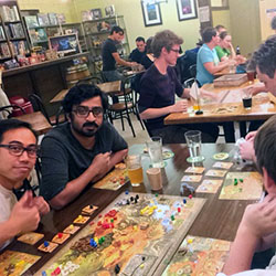 Students gaming at Merlin's Beard